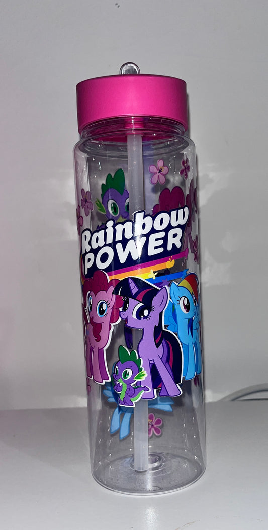 Tall straw bottle my little pony