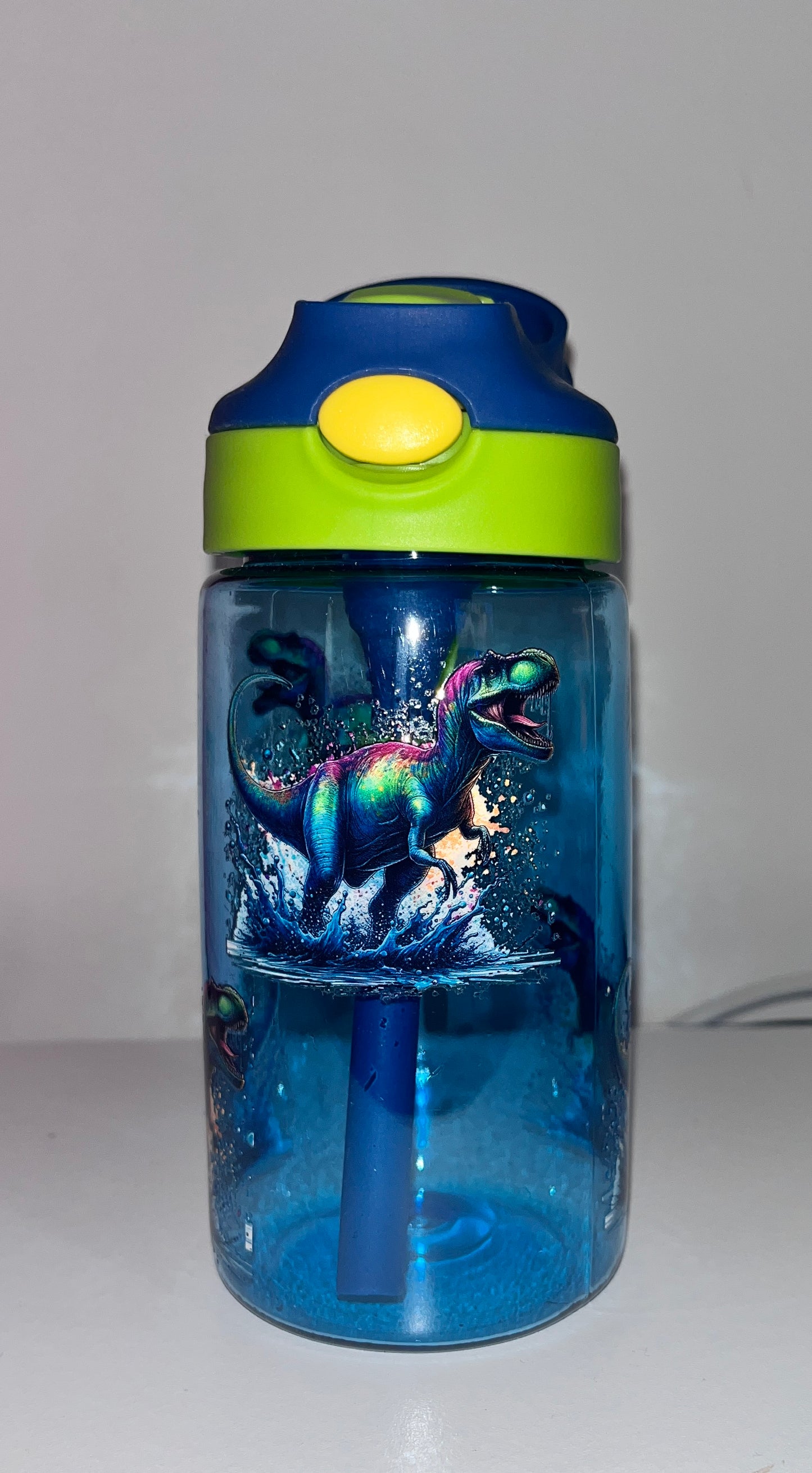 Kids straw bottle dinosaur