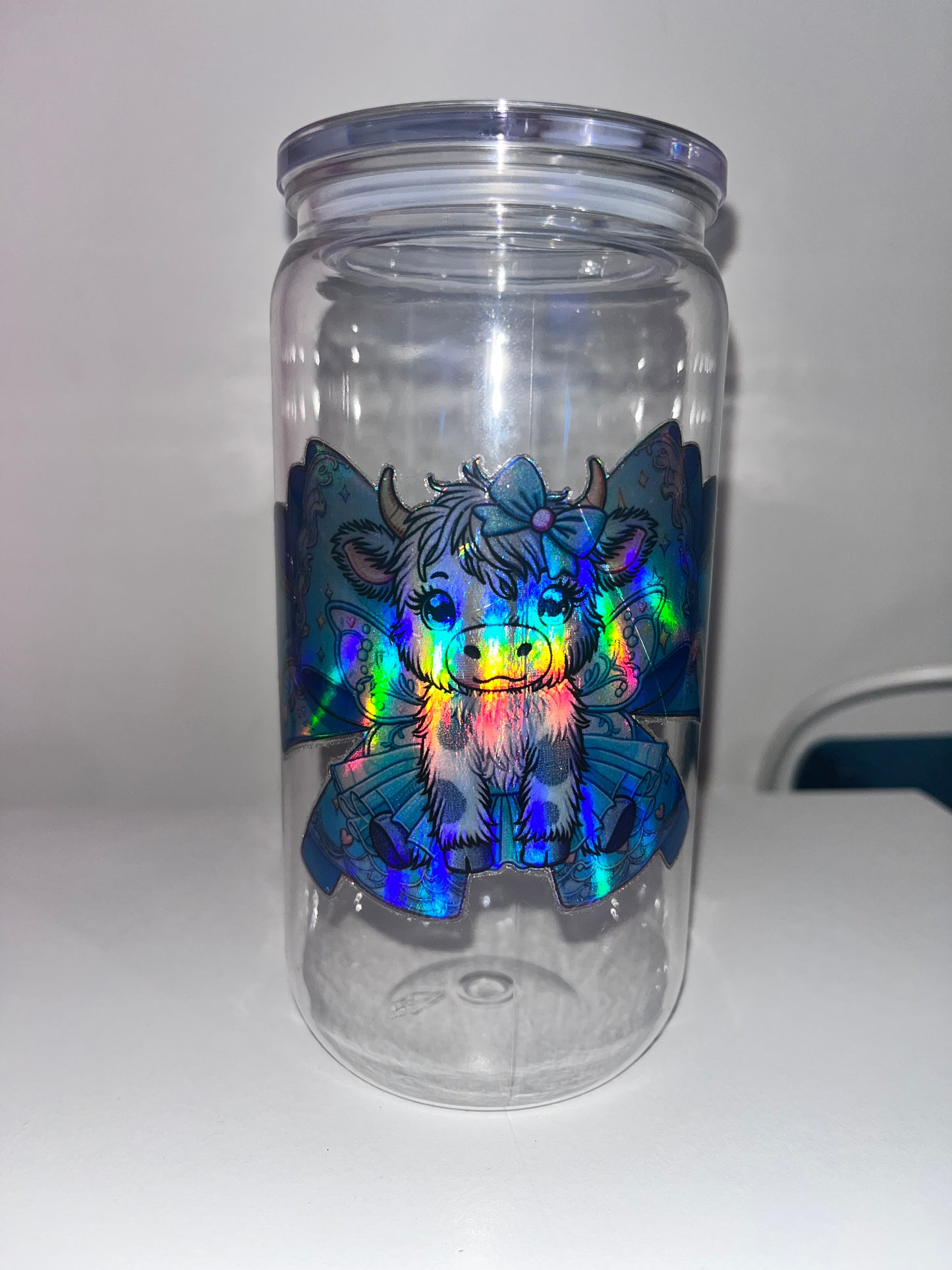 Holographic highland cow Libby cup