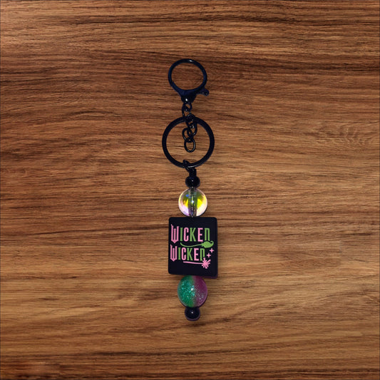 Wicked beaded keychain
