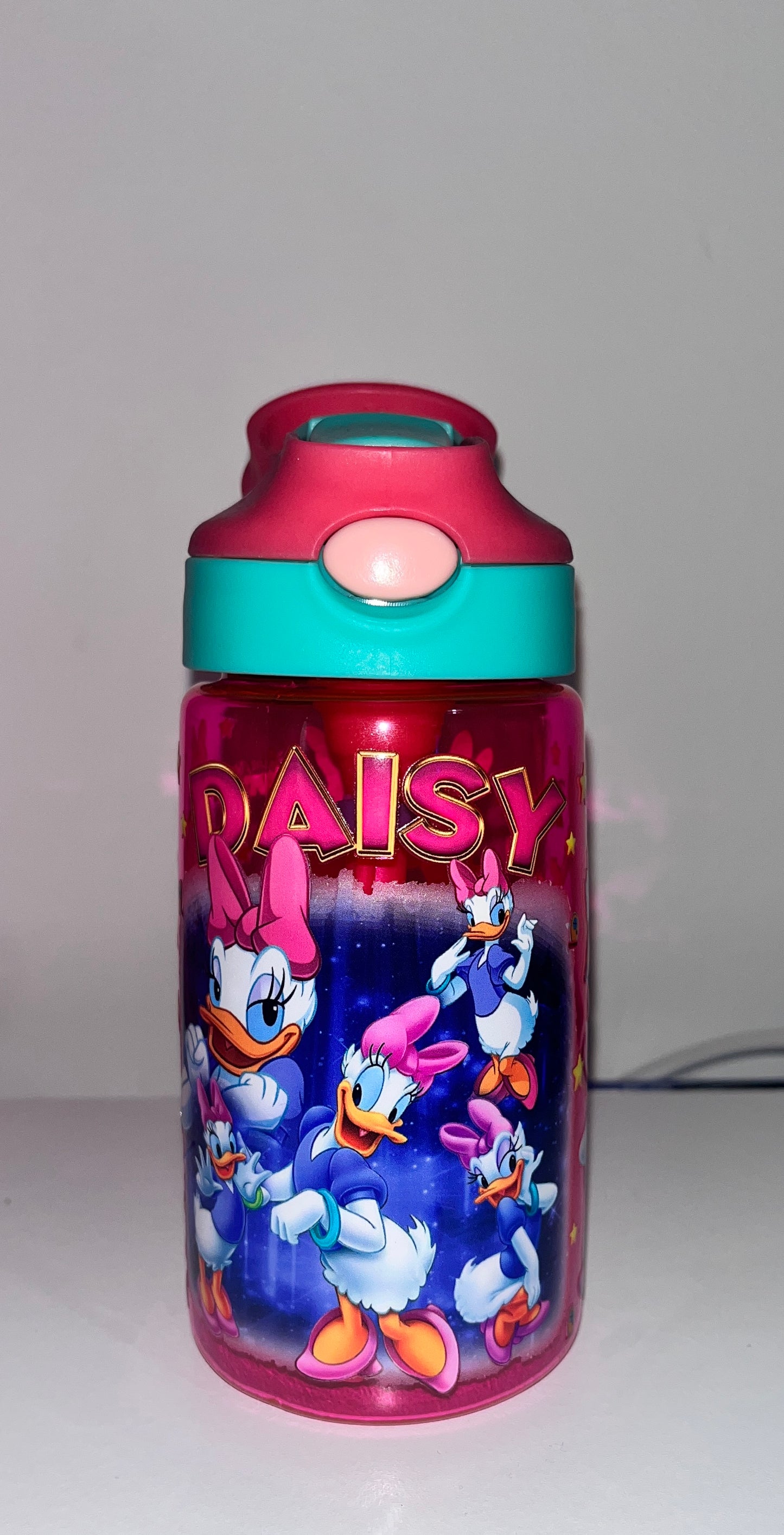 Kids straw bottle daisy